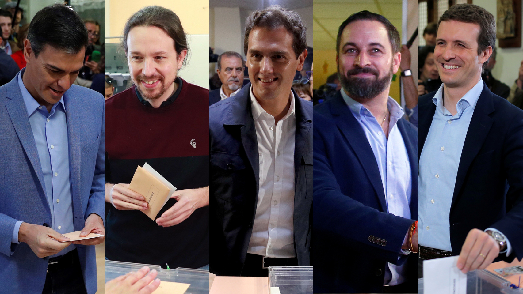 Los cinco candidatos ya han votado en una jornada decisiva para la democracia.