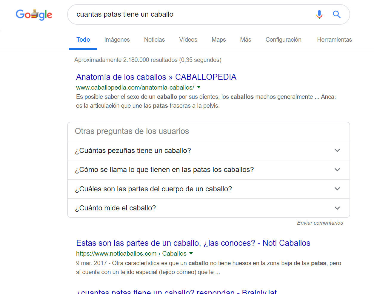 google caballo patas 3