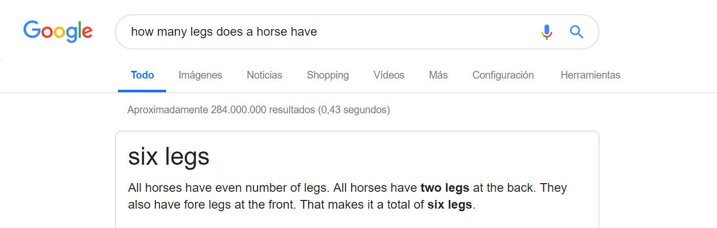 google caballo patas 4