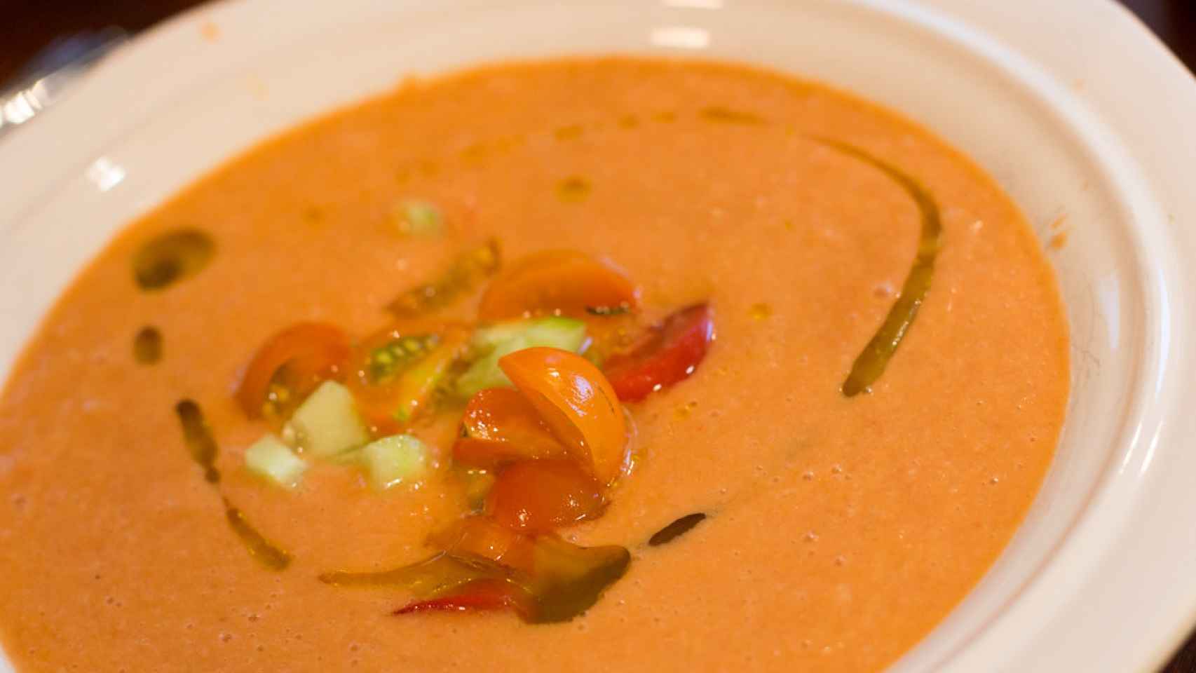 Una imagen de archivo de un plato de gazpacho.