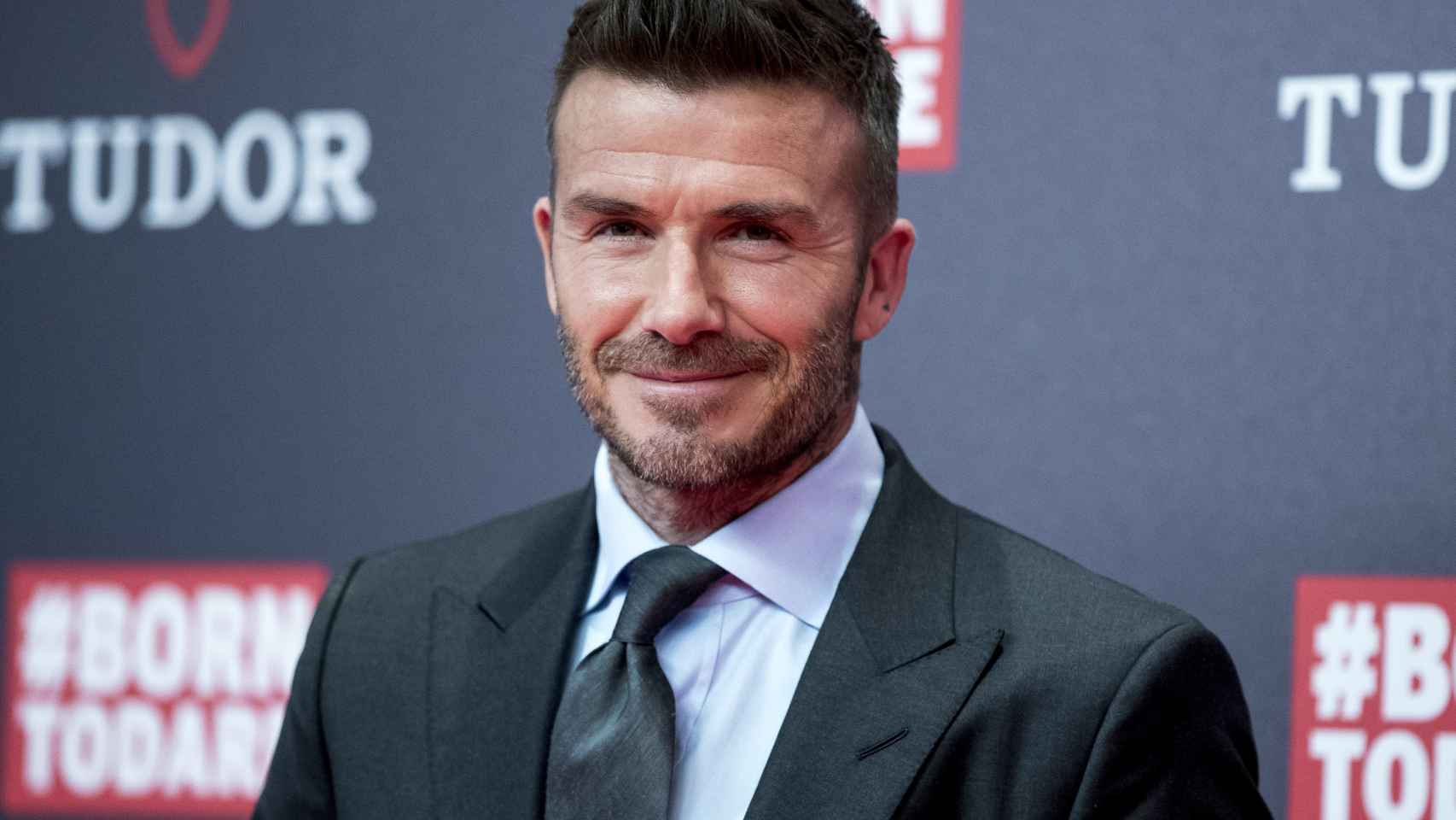 David Beckham durante el acto publicitario de la firma Tudor.