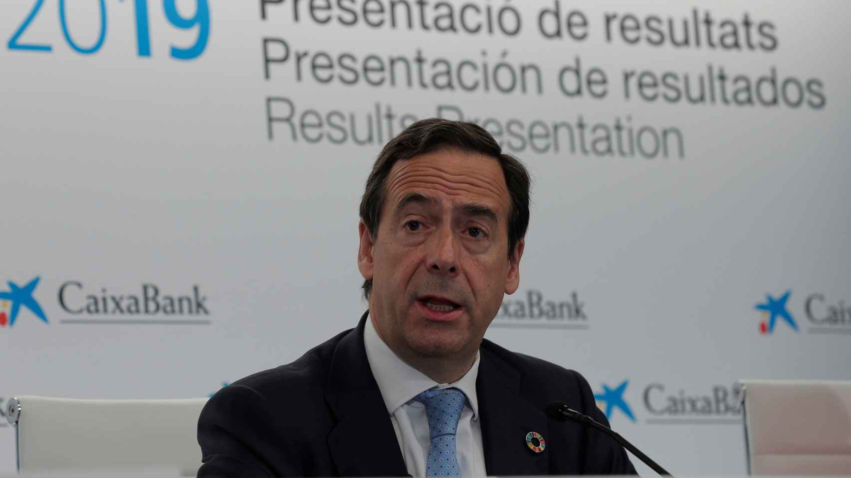 Gonzalo Gortázar, CEO de Caixabank, en la presentación de resultados.