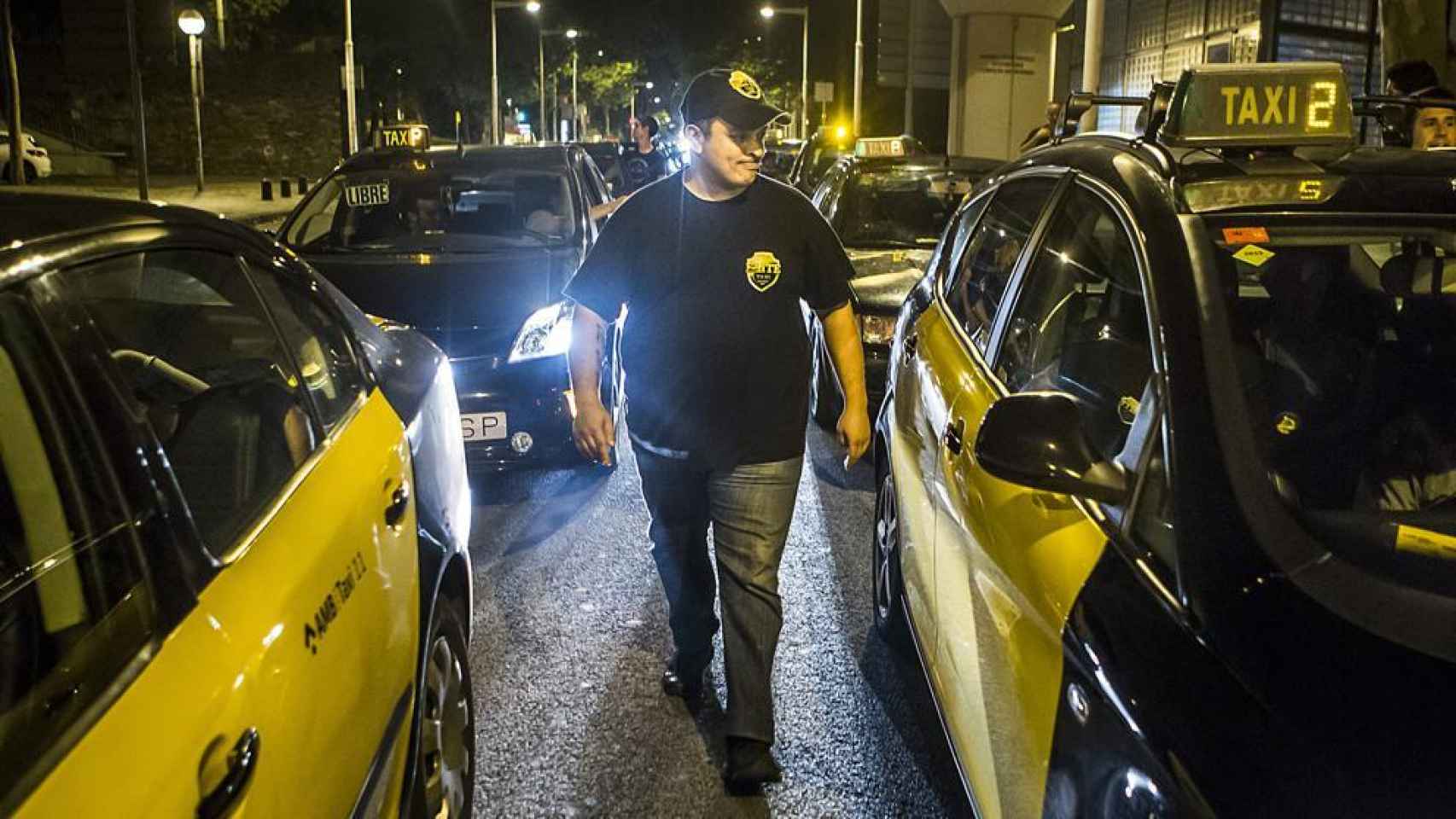 Tito Álvarez, portavoz de Élite Taxi, en una imagen de archivo durante la última huelga del taxi.