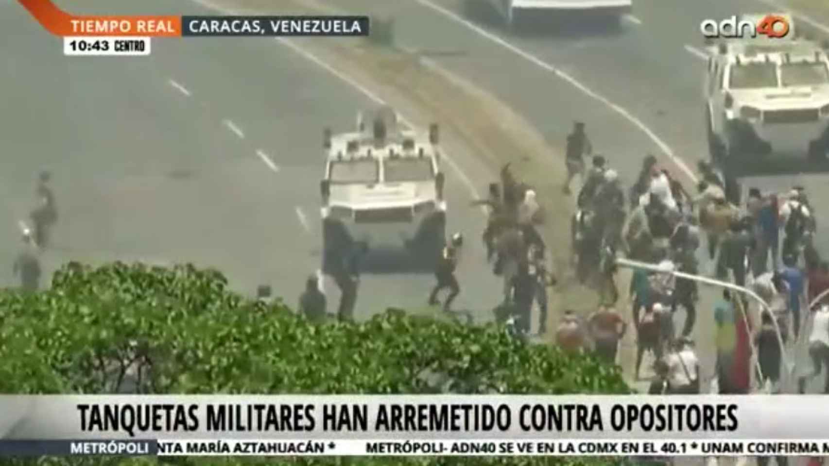 Vídeo: la Guardia Bolivariana de Maduro atropella a manifestantes pro Guaidó en Caracas