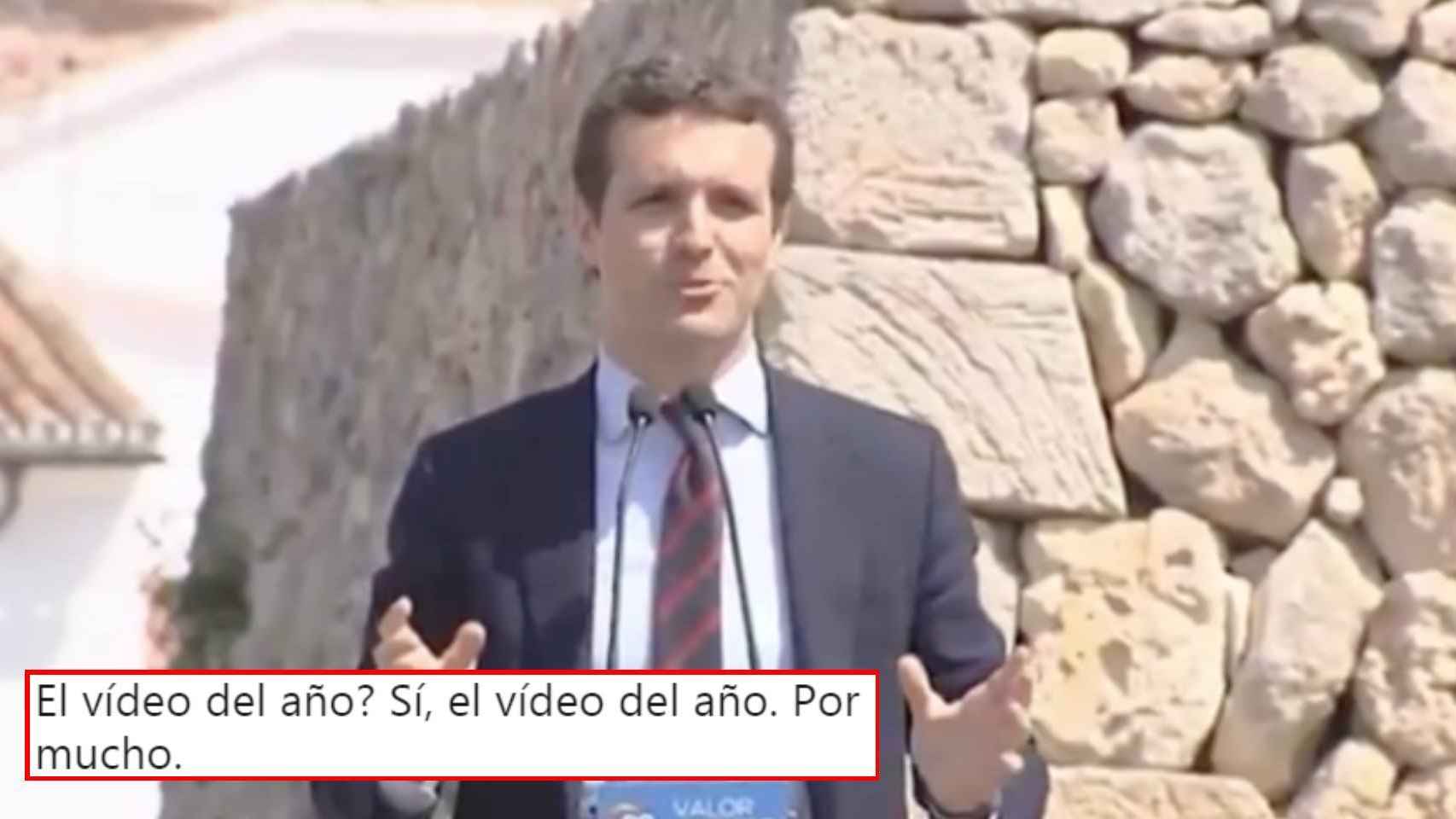 Pablo Casado cuando bromeaba sobre la 'cistitis' de Pedro Sánchez.