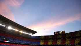 El Camp Nou en el momento del tifo