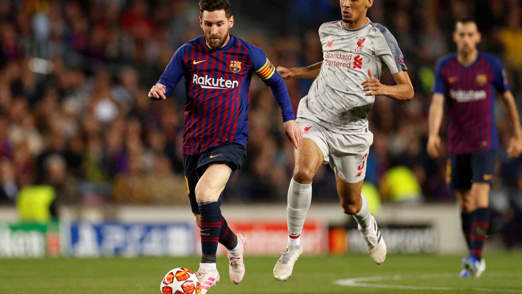 Messi y Fabinho en el Camp Nou