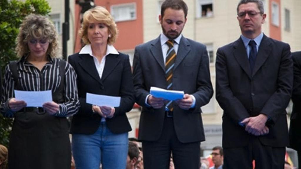 Esperanza Aguirre, Santiago Abascal y Alberto Ruiz-Gallardón en una imagen de archivo.