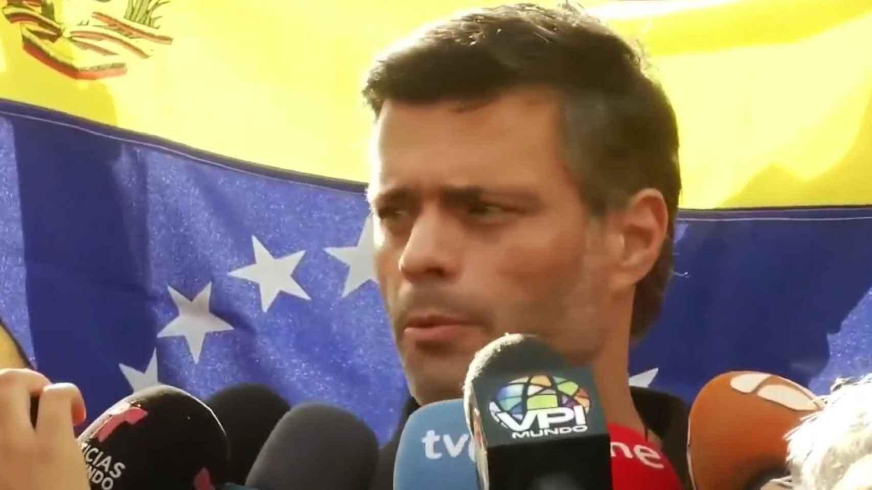 Leopoldo López en la embajada española en Caracas
