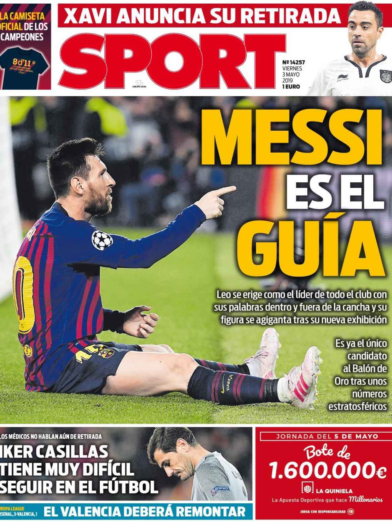 La portada del diario Sport (03/05/2019)