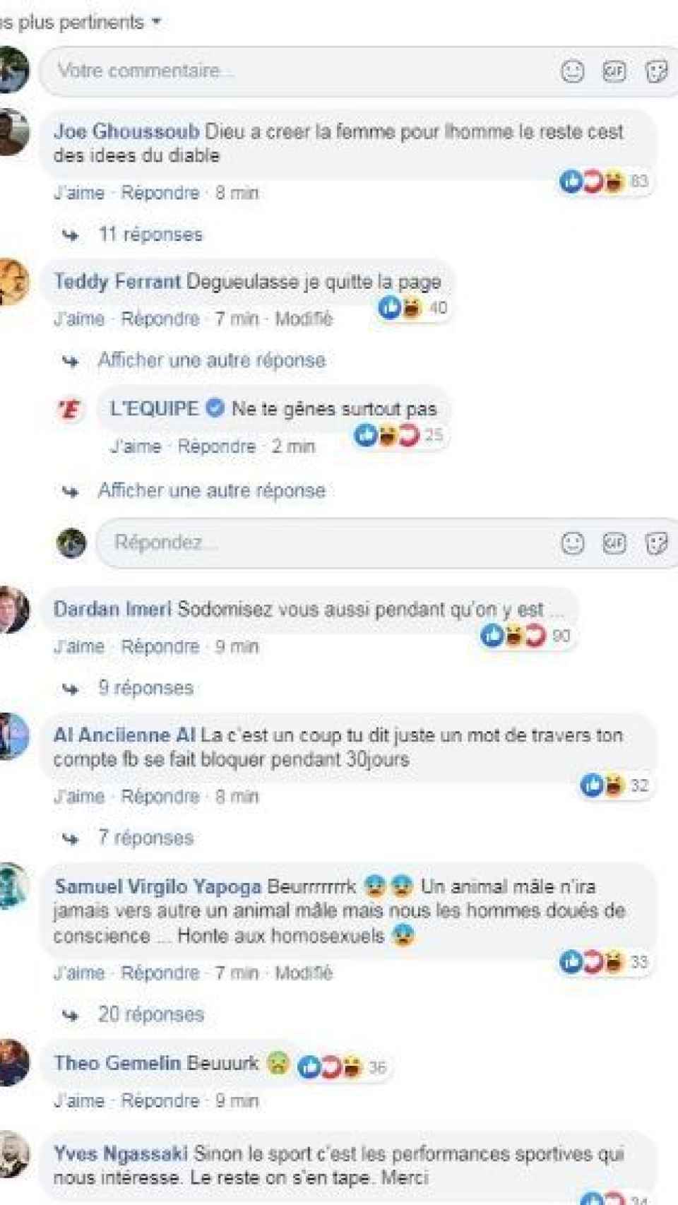 Los comentarios homófobos a raíz de la portada de L'Equipe