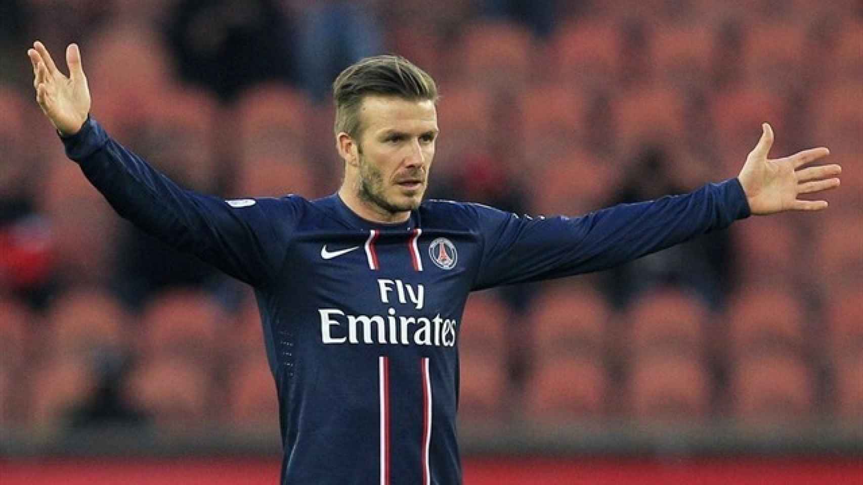 David Beckham, en un partido del PSG