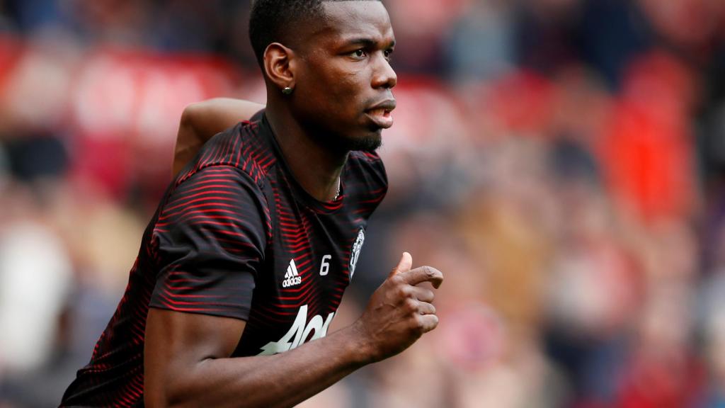 Paul Pogba, en una sesión de entrenamiento del Manchester United