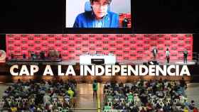 Intervención de Puigdemont mediante videoconferencia.