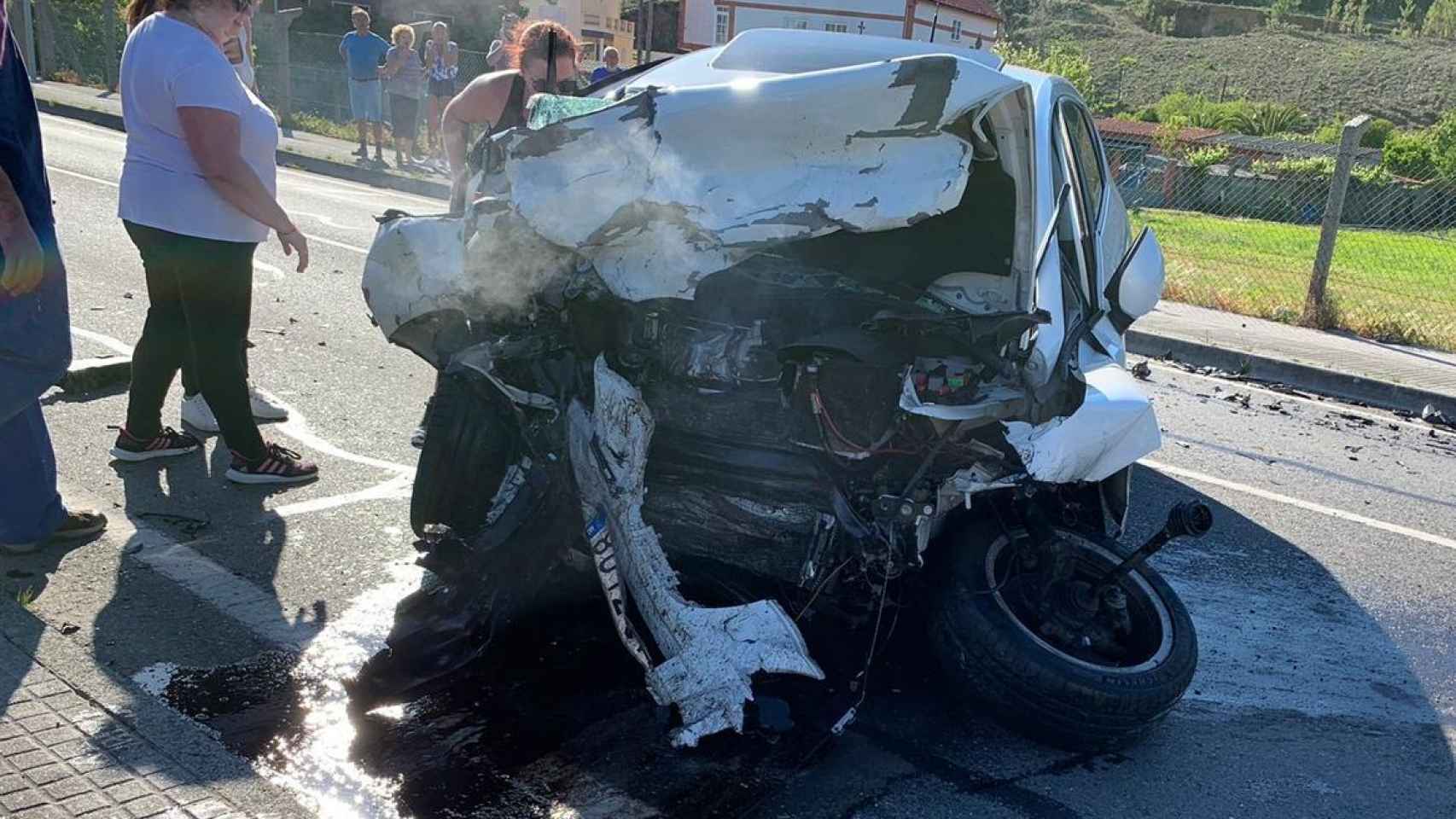 Imagen de uno de los automóviles accidentados.