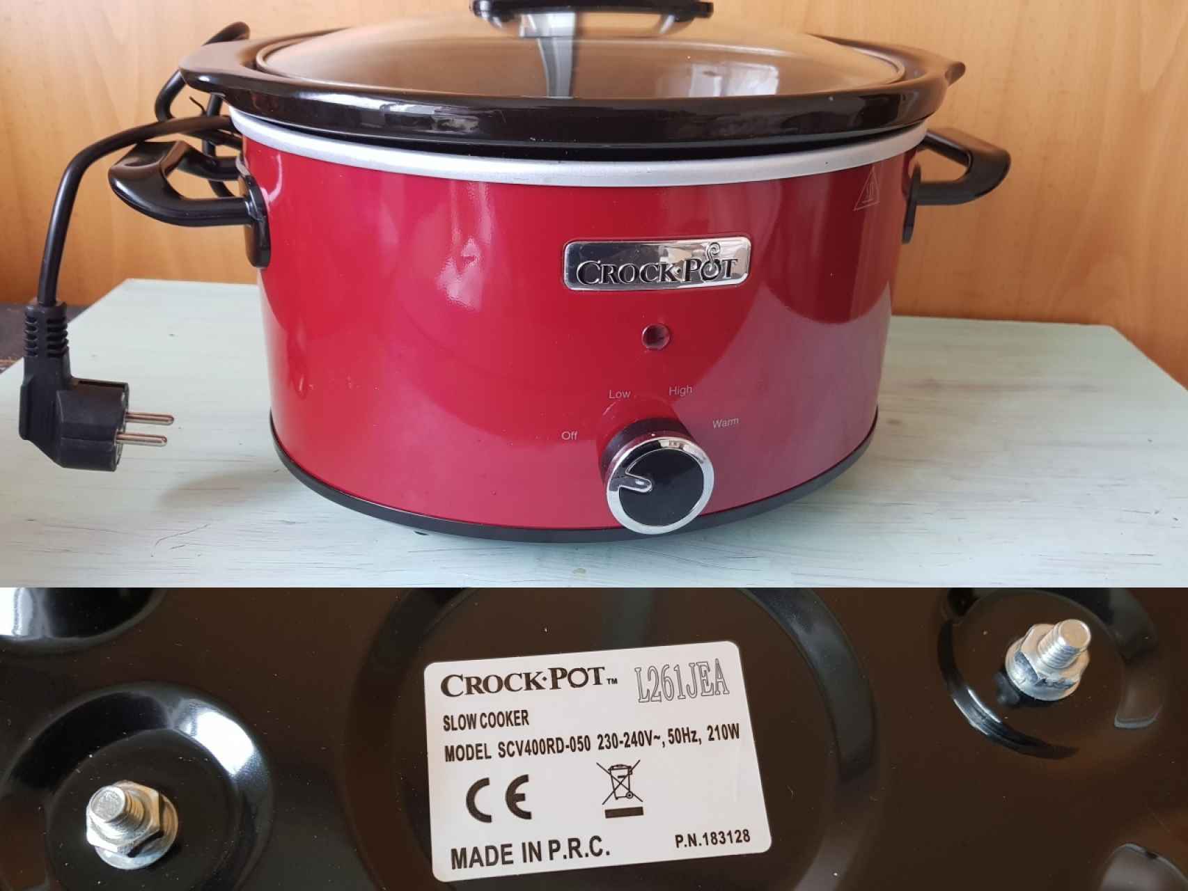 Olla de Cocción Lenta Crock Pot 6 L Rojo