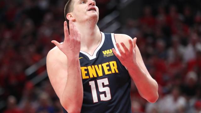 Nikola Jokic, durante un partido contra los Blazers