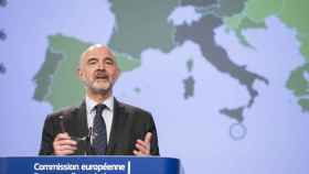 El comisario Pierre Moscovici, durante la presentación de las previsiones de primavera