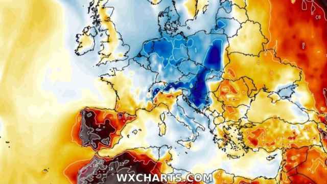Previsión de anomalías de temperatura para el domingo 12/05/2019. Severe-weather.eu.