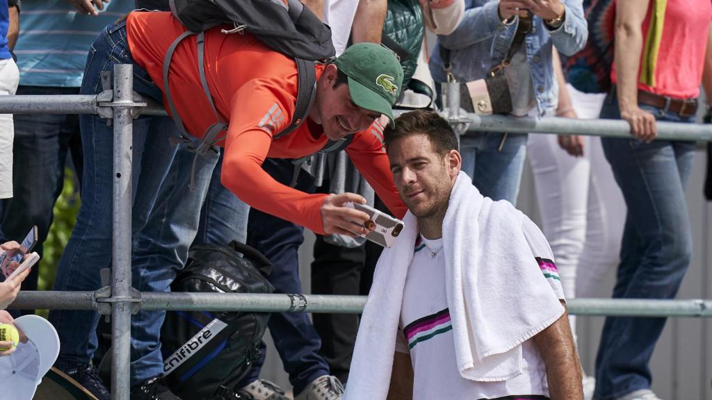 Del Potro, during a training session at the Mutua Madrid Open.