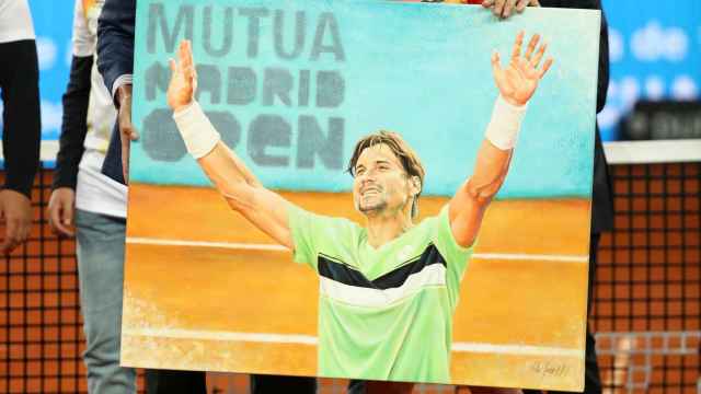 Homenaje a Ferrer tras su derrota en el Mutua Madrid Open