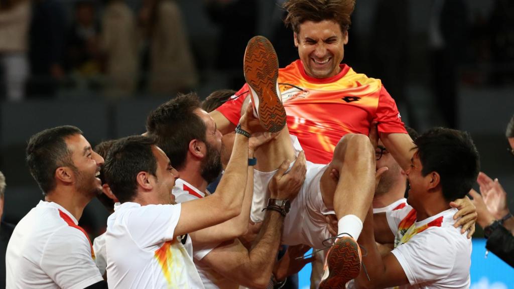 Despedida de Ferrer tras caer en el Mutua Madrid Open