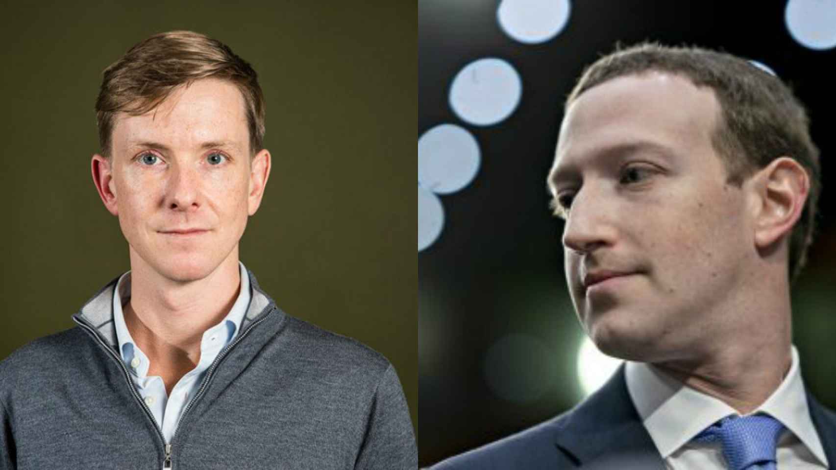 Los fundadores de Facebook: Chris Hughes y Mark Zukerberg.