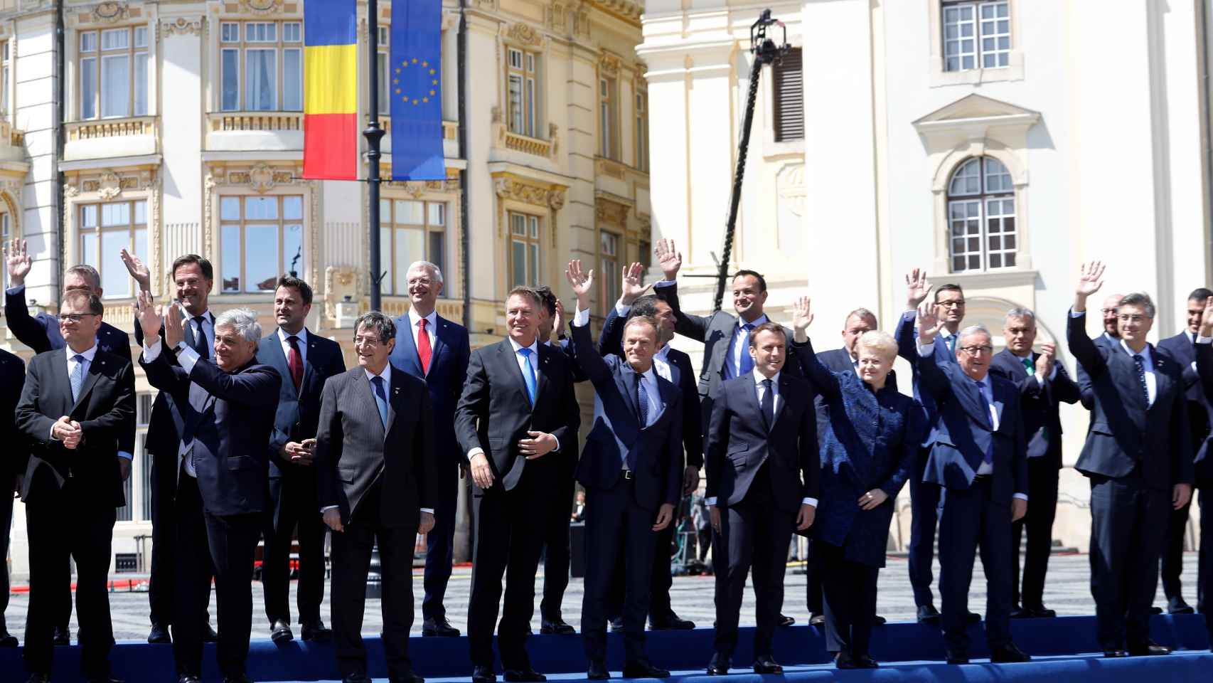La foto de familia de los líderes europeos en Sibiu