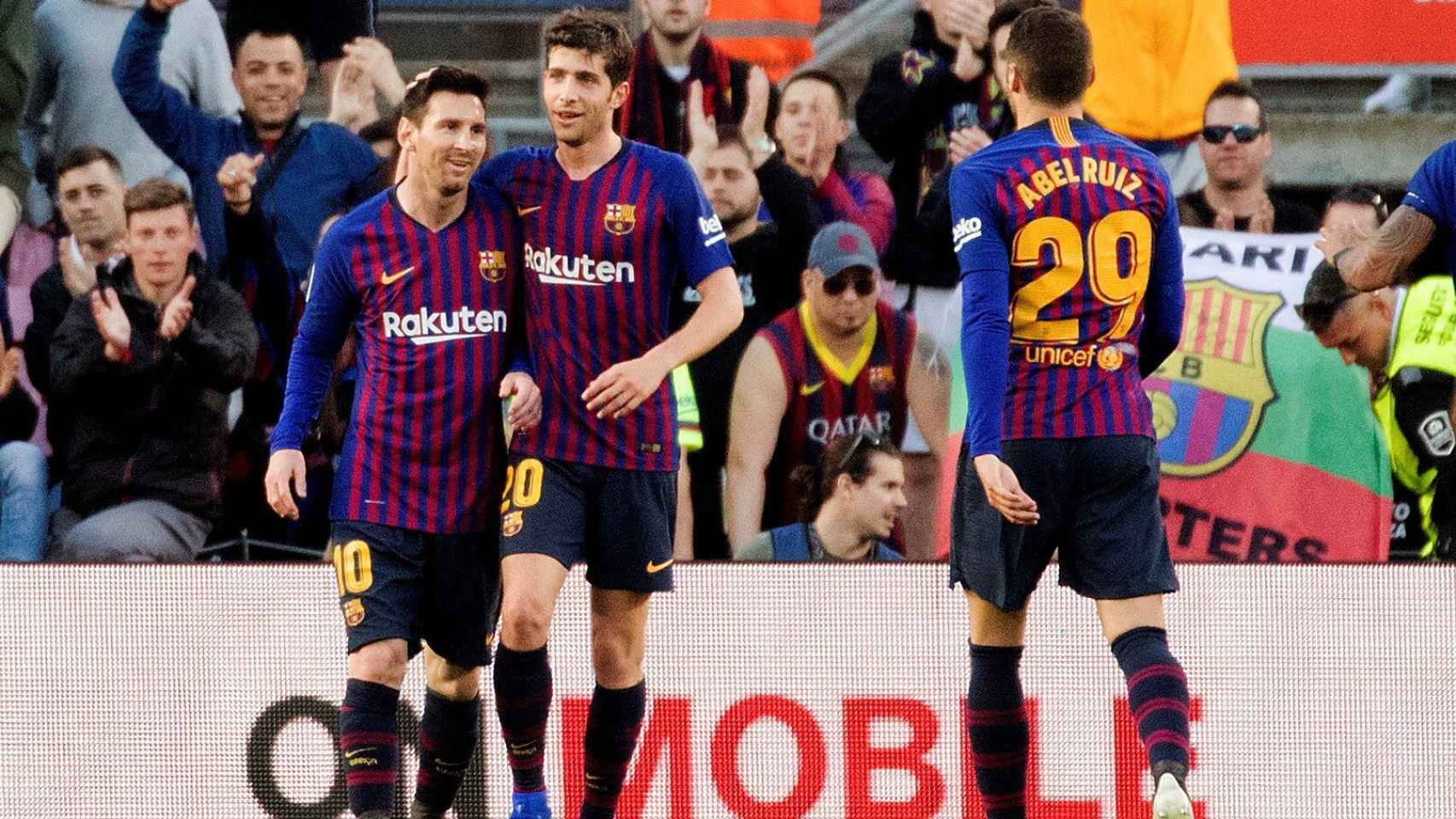 Messi celebra el segundo gol contra el Getafe