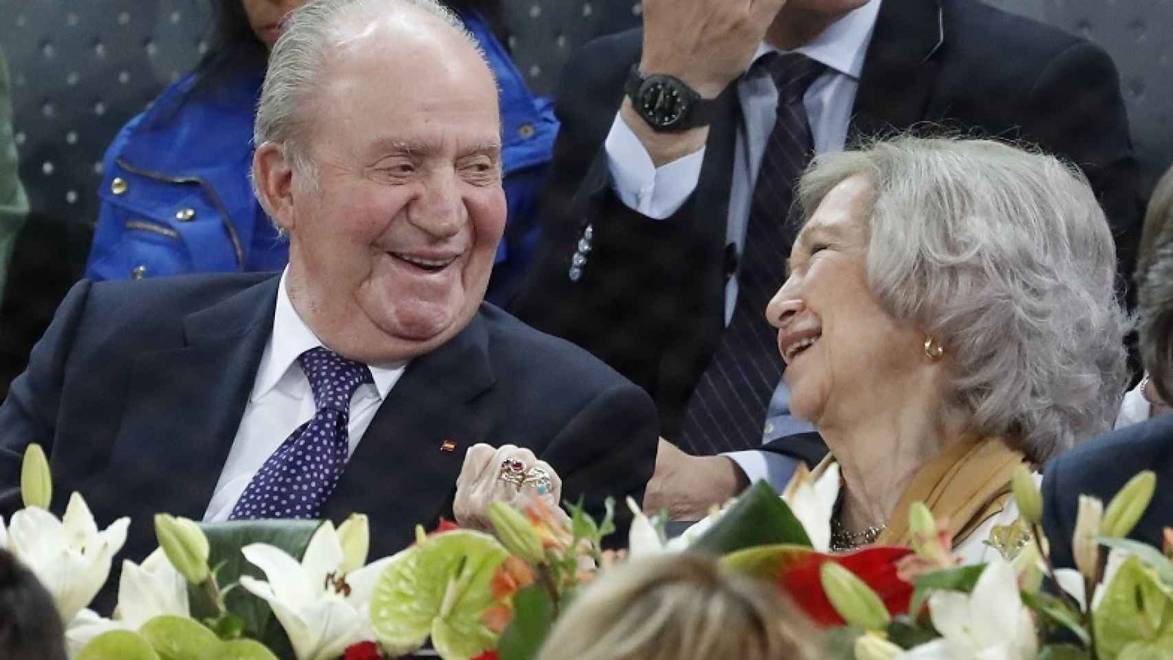 Los reyes eméritos Juan Carlos y Sofía en un partido de Rafa Nadal.
