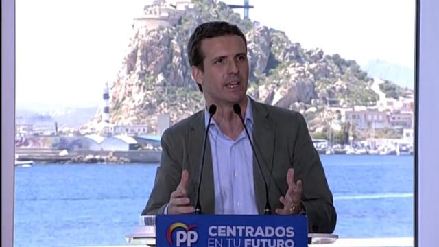 Pablo Casado, en el mitin celebrado en Águilas (Murcia).