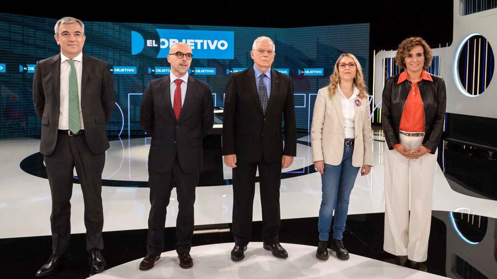 Las candidatos a las elecciones europeas de Cs, Vox, PSOE, Podemos y  PP, en el debate de La Sexta.