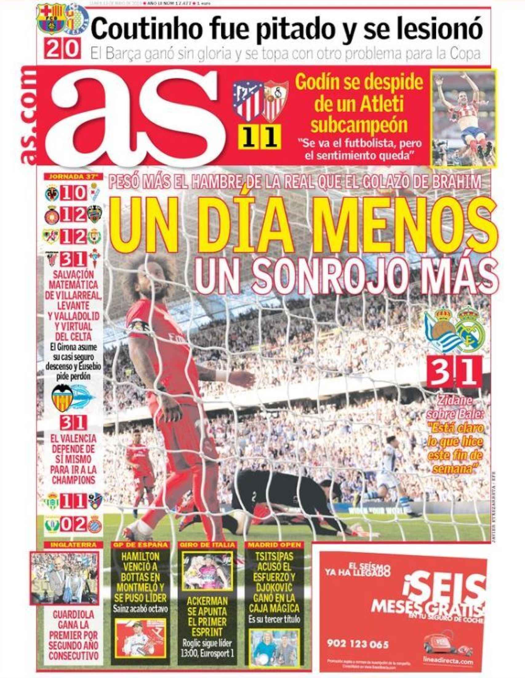 La portada del diario AS (13/05/2019)