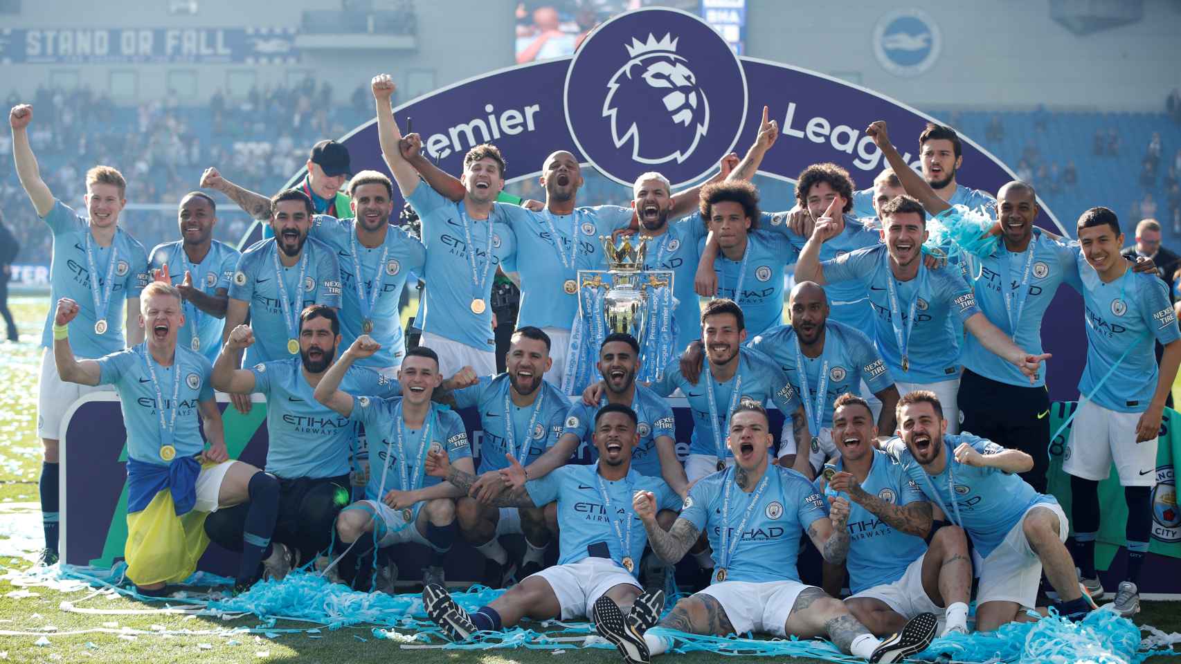 El Manchester City celebra su nueva Premier League