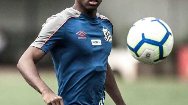 Rodrygo, en un entrenamiento con el Santos. Foto: Instagram (@santosfc)