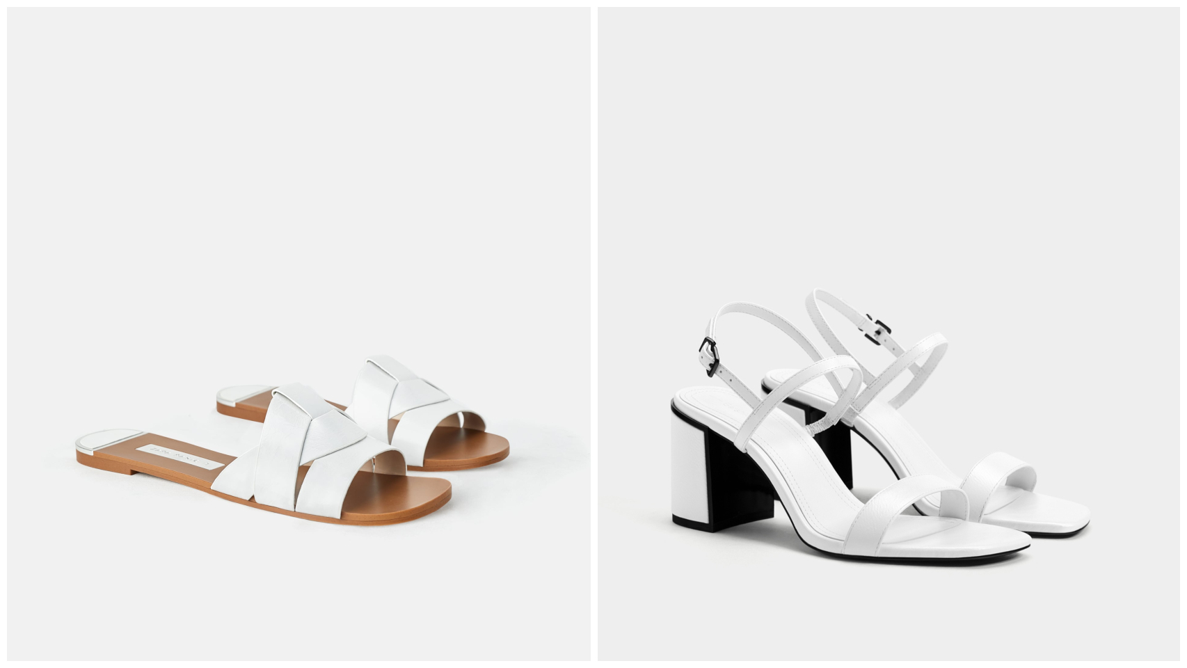 Algunos modelos de sandalias blancas.