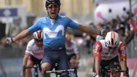 Carapaz, tras conquistar la cuarta etapa del Giro de Italia. Foto: ( Twitter @giroditalia)