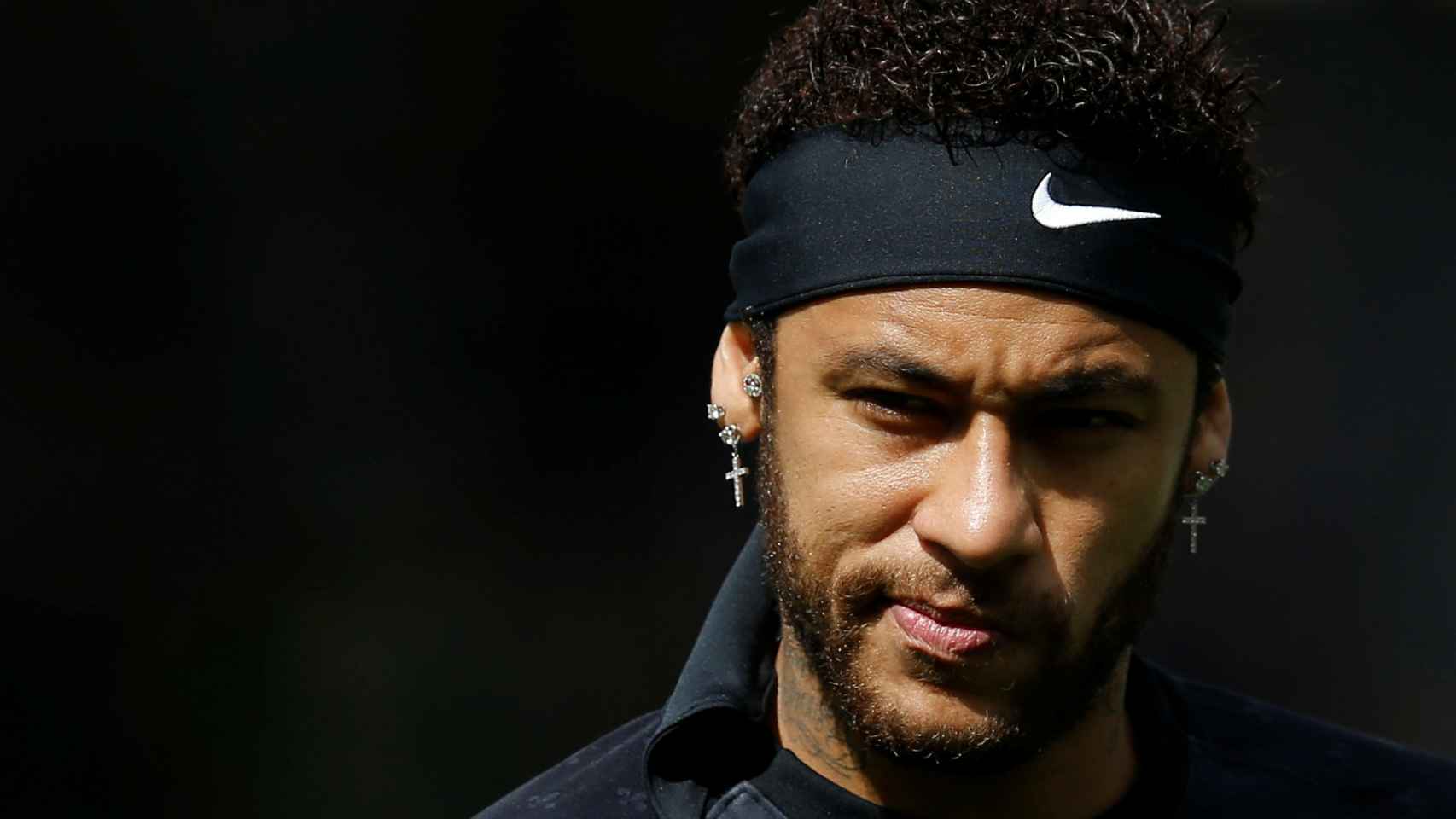 Neymar, durante un calentamiento