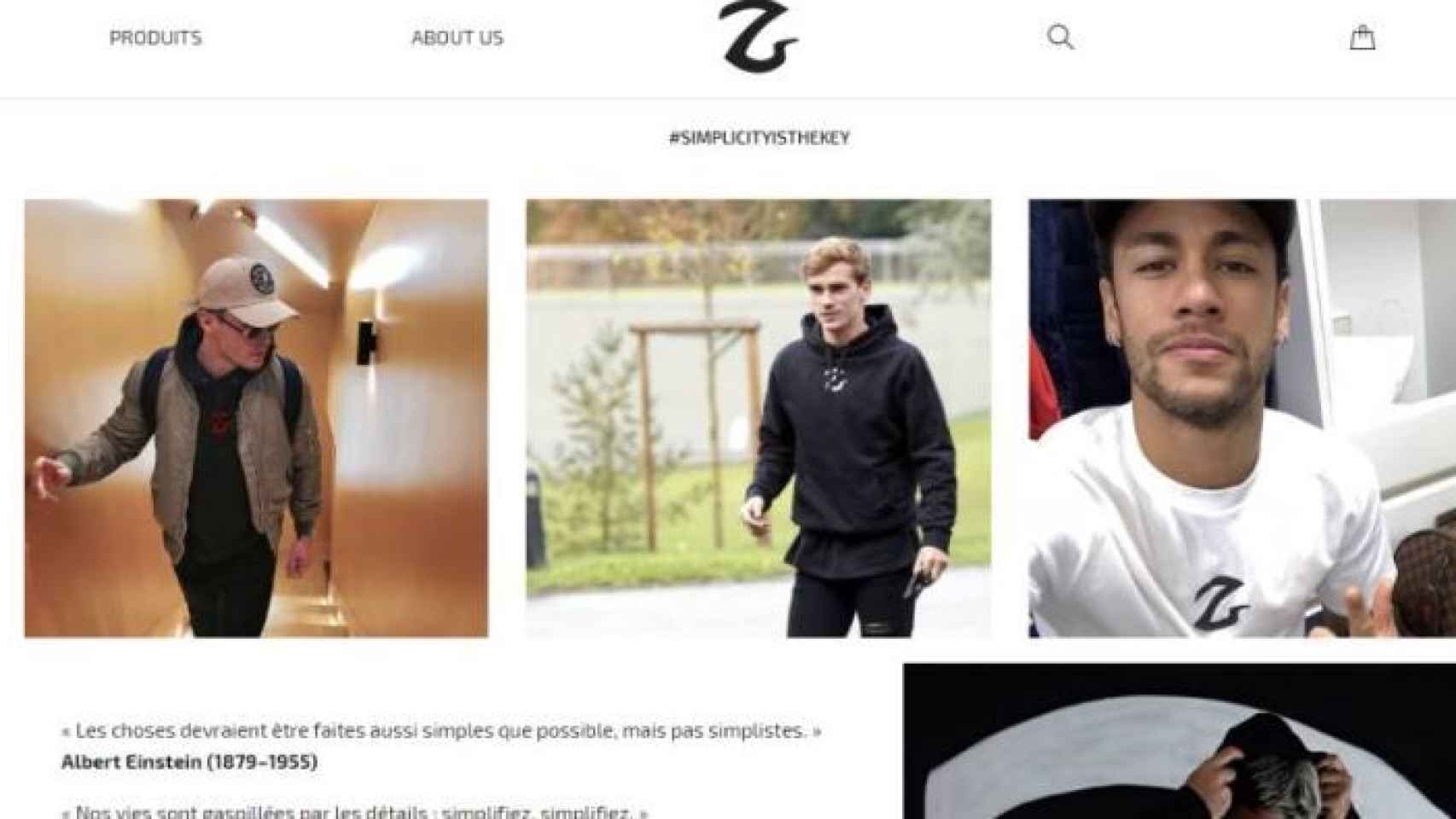 La página web de GZ Brand, la marca de ropa de Theo Griezmann