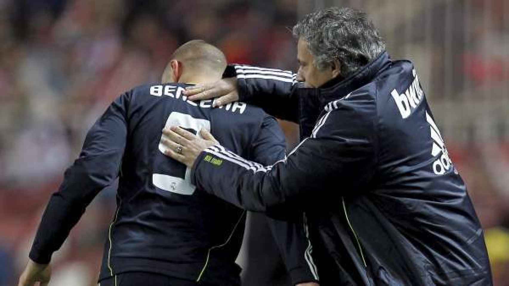 Benzema y Mourinho