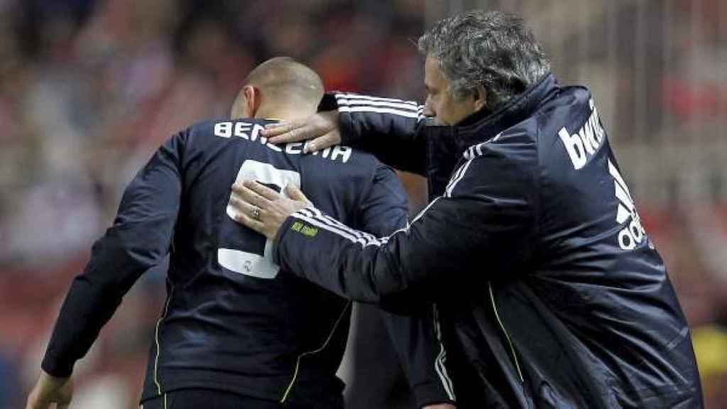 Benzema y Mourinho