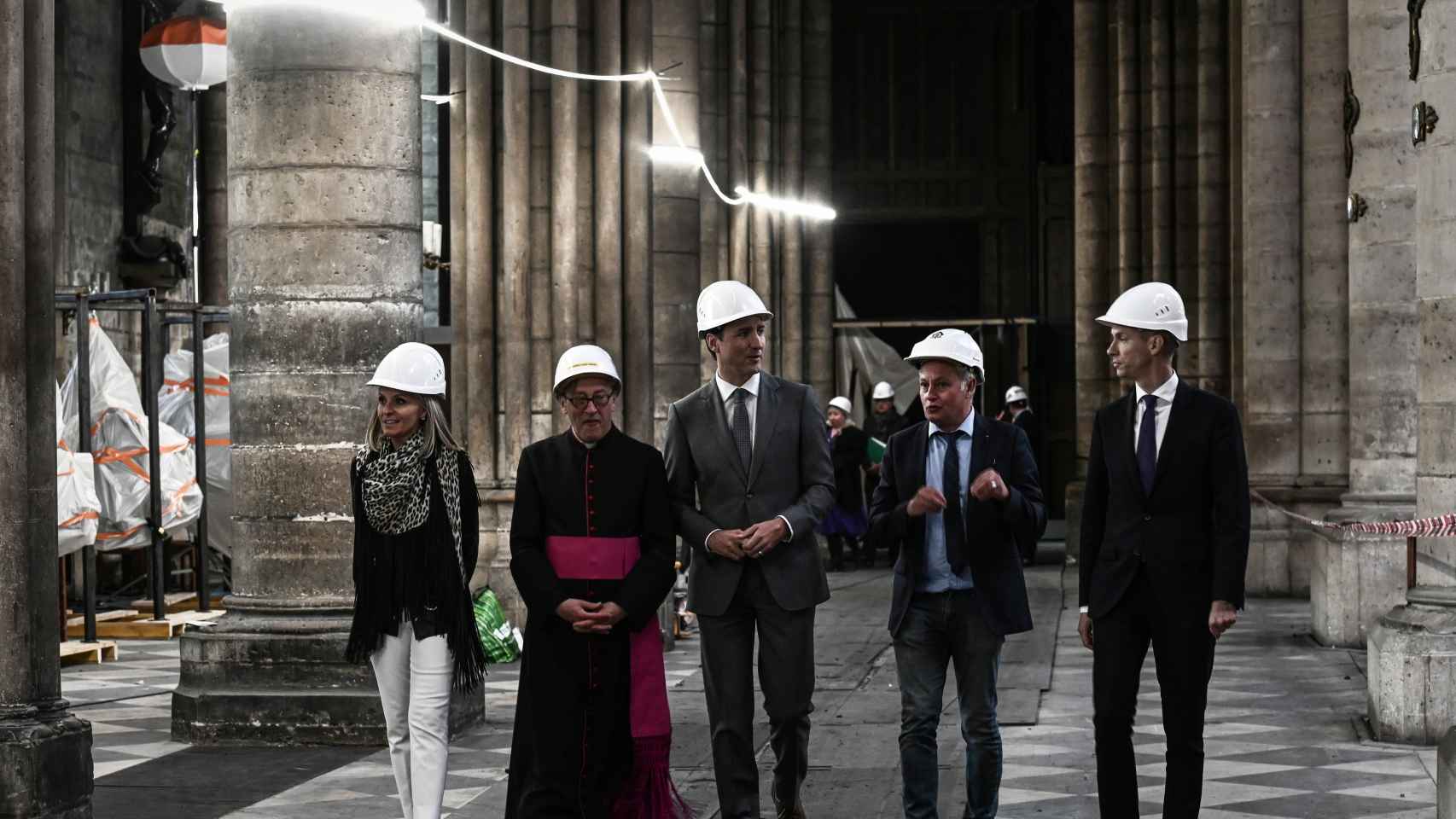 Justin Trudeau durante su visita a Notre Dame.
