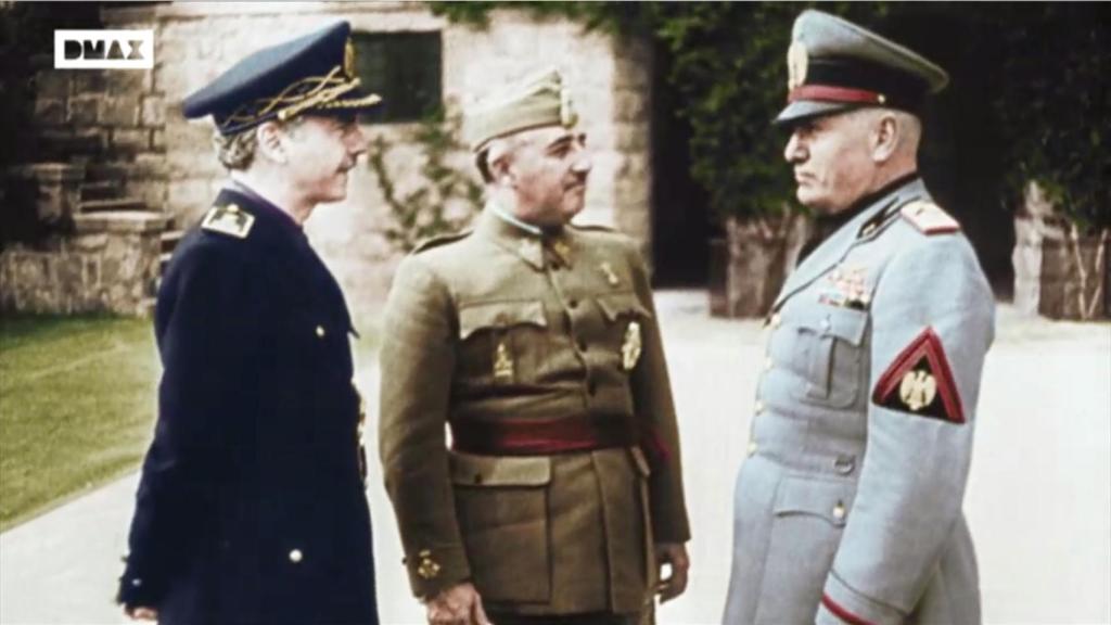 Serrano Súñer, Franco y Mussolini en 1941.