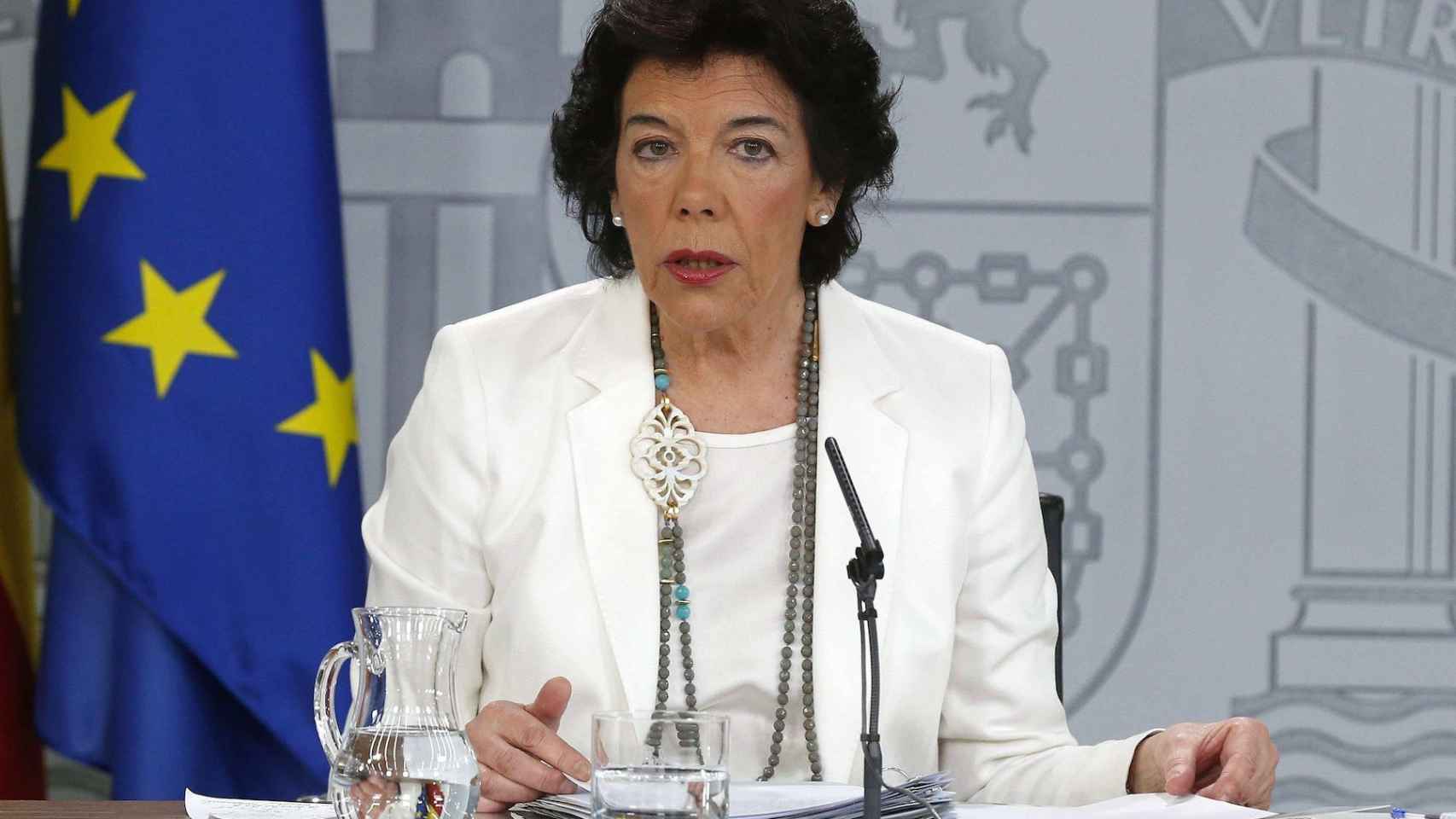 Isabel Celaá, portavoz del Gobierno, este viernes en Moncloa.