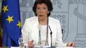 Isabel Celaá, portavoz del Gobierno, este viernes en Moncloa.
