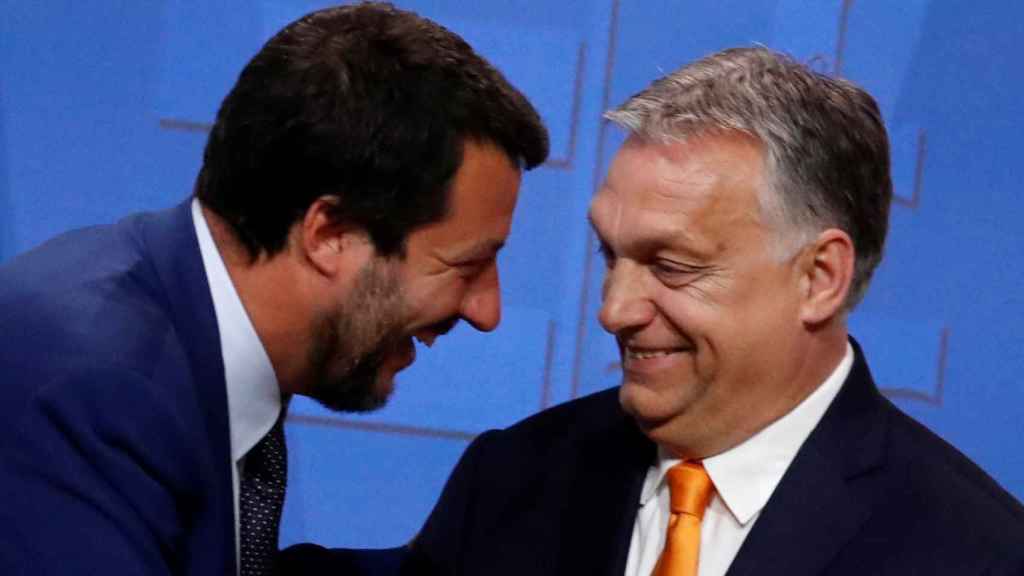 Salvini y Orban, durante su reunión en Budapest el 2 de mayo