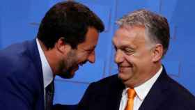 Salvini y Orban, durante su reunión en Budapest el 2 de mayo