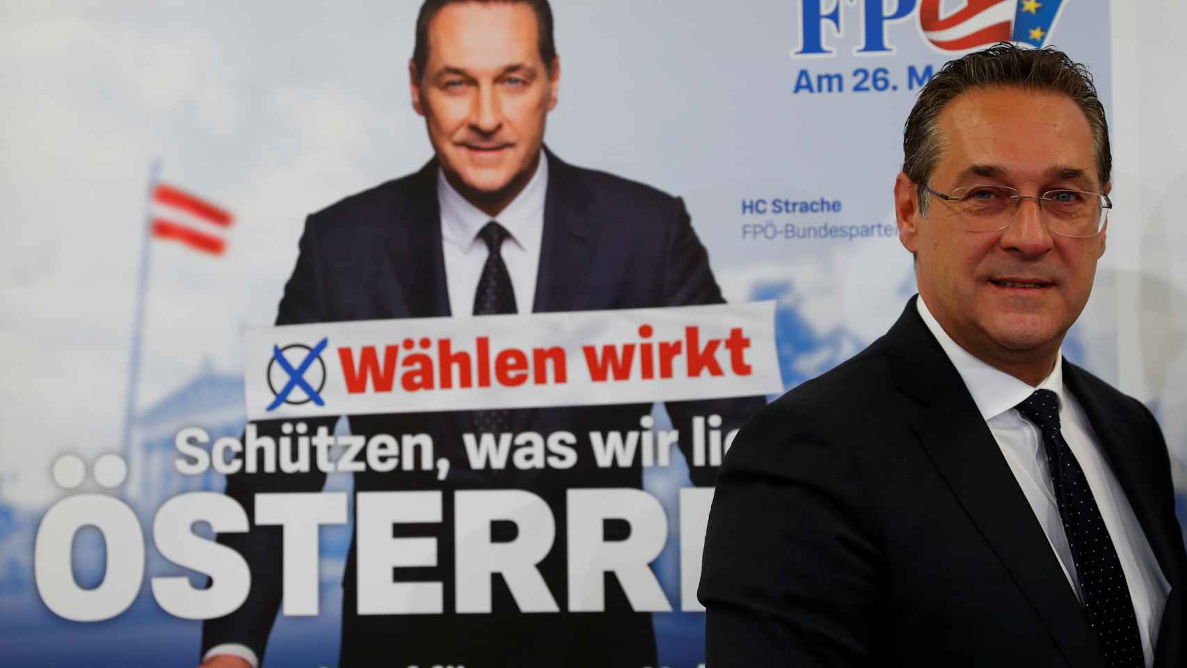 Strache, en una foto de la última campaña electoral.