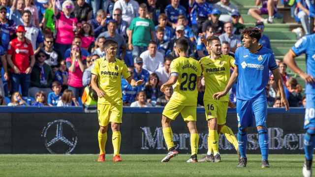 El Villarreal celebra un gol ante el Getafe en La Liga