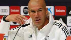 Zinedine Zidane, en rueda de prensa con el Real Madrid